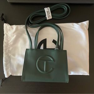 Small dark olive Telfar shopping bag